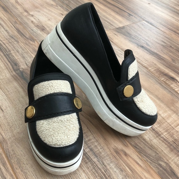 Stella McCartney BINX Sherpa platform wedge shoes - Picture 6 of 12